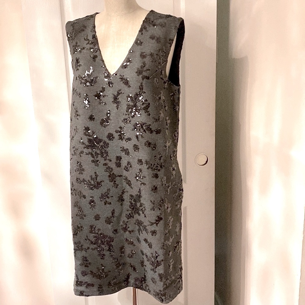 MaxMara Black Sequin Mini Dress L - Picture 9 of 14